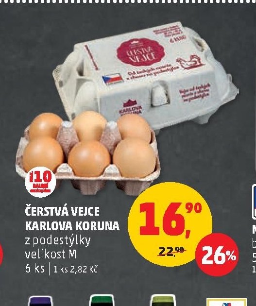ČERSTVÁ VEJCE KARLOVA KORUNA