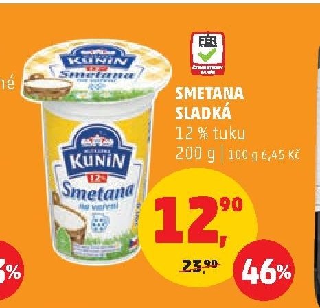 Smetana sladká Kunín