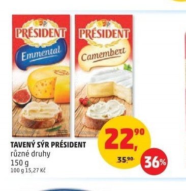Tavený sýr Président