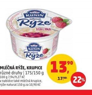 Kunín Mléčná rýže, Krupice