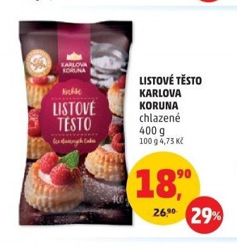 LISTOVÉ TĚSTO KARLOVA KORUNA