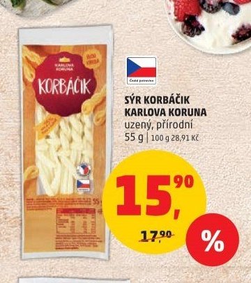 Sýr korbáček Karlova Koruna