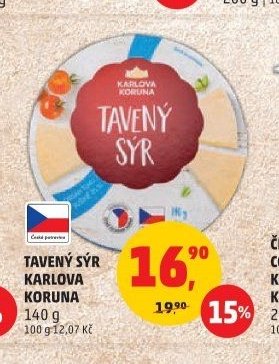 Tavený sýr Karlova Koruna