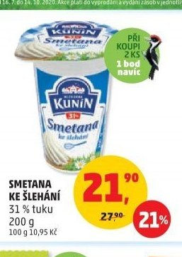 Smetana ke šlehání 31 % tuku 200 g