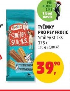 Tyčinky pro psy Frolic Smiley sticks 175 g