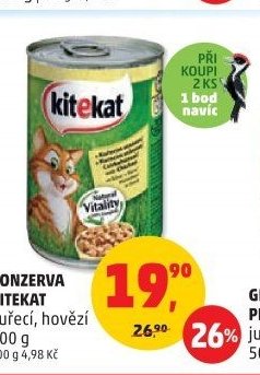 Konzerva Kitekat kuřecí, hovězí 400 g