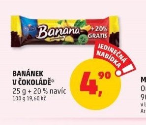 Banánek v čokoládě 25 g + 20 % navíc