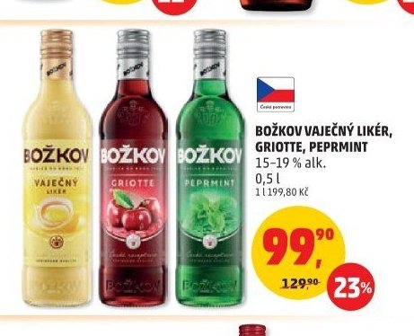 BOŽKOV VAJEČNÝ LIKÉR, GRIOTTE, PEPRMINT