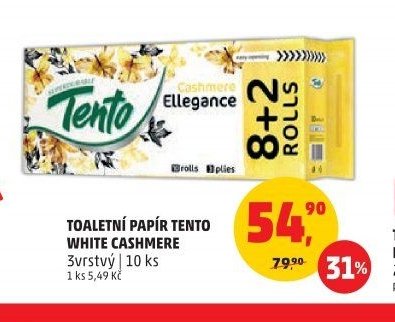 Toaletní papír Tento White Cashmere