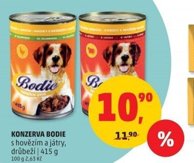 KONZERVA BODIE s hovězím a játry, drůbeží | 415 g