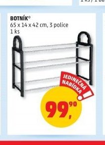 BOTNÍK 65 x 14 x 42 cm, 3 police | 1 ks