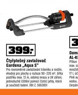 Čtyřplošný zavlažovač Gardena „Aqua S“