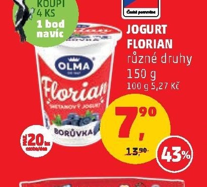 Jogurt Florian různé druhy