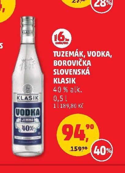 Tuzemák, Vodka, Borovička Slovenská Klasik
