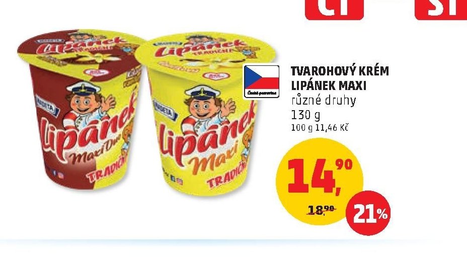 Tvarohový krém Lipánek Maxi