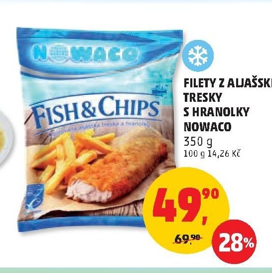 Filety z aljašské tresky s hranolky Nowaco
