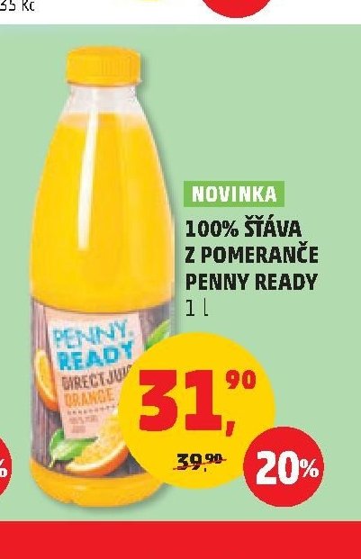 100% šťáva z pomeranče Penny Ready