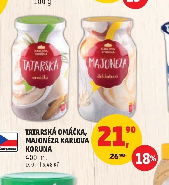Tatarská omáčka, Majonéza Karlova Koruna