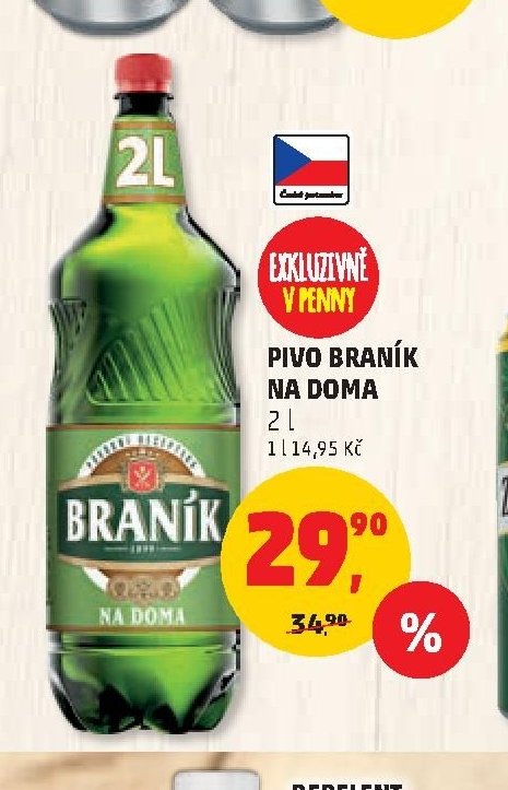 Pivo Braník na doma 2 l