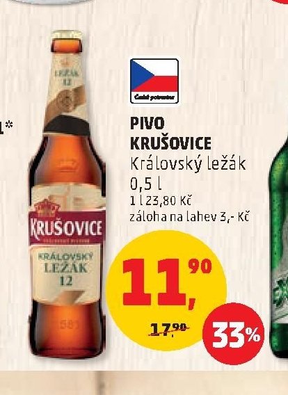 Pivo Krušovice Královský ležák 0,5 l