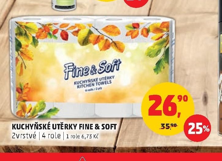 Kuchyňské utěrky Fine & Soft 4 role