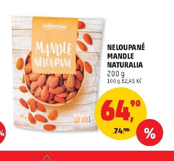 Neloupané mandle Naturalia