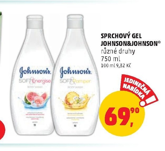 SPRCHOVÝ GEL JOHNSON&JOHNSON různé druhy 750 ml