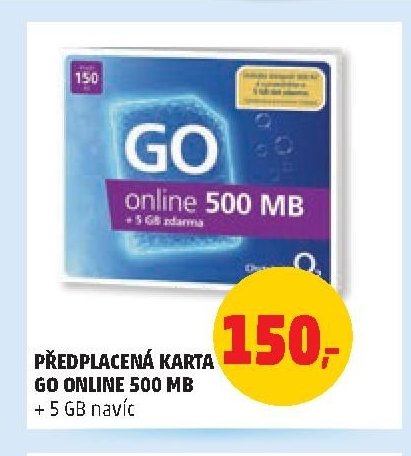 PŘEDPLACENÁ KARTA GO ONLINE 500 MB