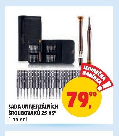 SADA UNIVERZÁLNÍCH ŠROUBOVÁKŮ 25 KS