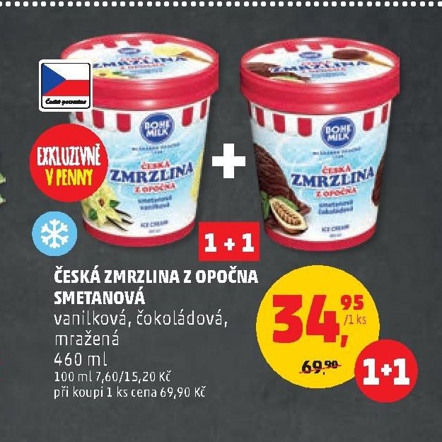 Česká zmrzlina z Opočna smetanová