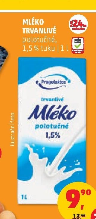 Mléko trvanlivé polotučné 1,5 %