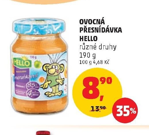 OVOCNÁ PŘESNÍDÁVKA HELLO 190 g