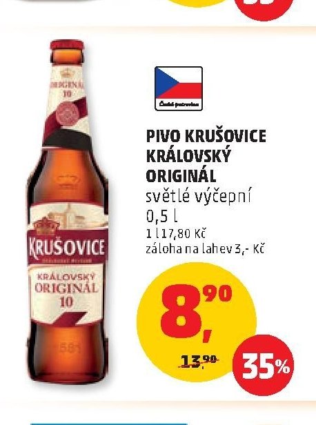 PIVO KRUŠOVICE KRÁLOVSKÝ ORIGINÁL 0,5 l