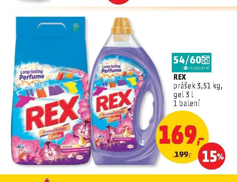 REX prášek 3,51 kg, gel 3 l