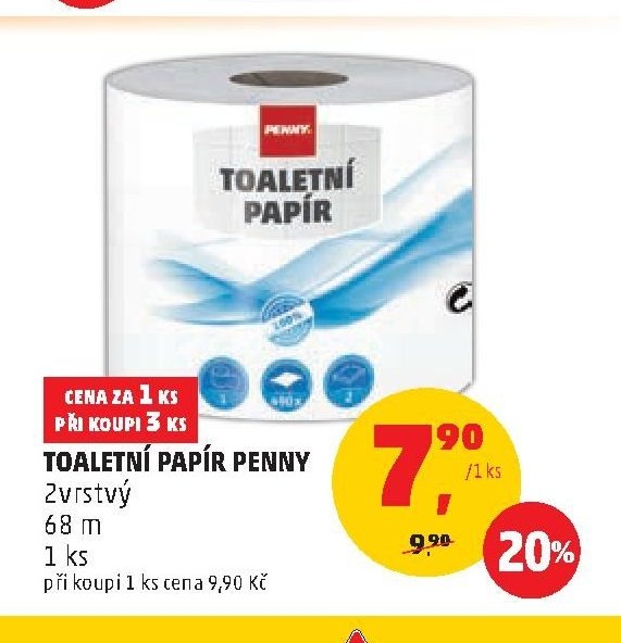 TOALETNÍ PAPÍR PENNY 2vrstvý 68 m