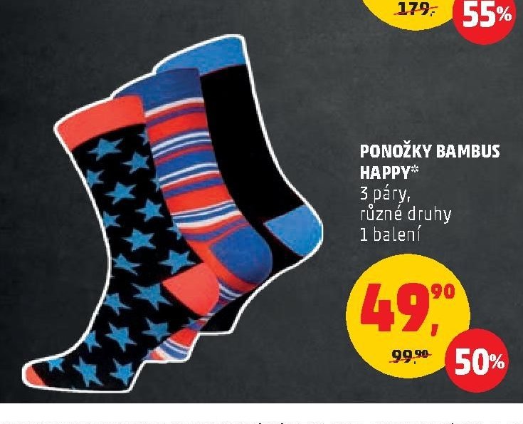 Ponožky bambus Happy