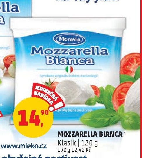MOZZARELLA BIANCA* Klasik 120 g