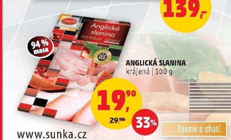 ANGLICKÁ SLANINA krájená | 100 g