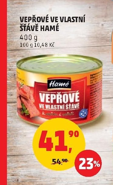 VEPŘOVÉ VE VLASTNÍ ŠŤÁVĚ HAMÉ 400 g
