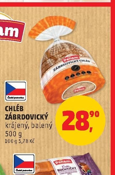 CHLÉB ZÁBRODVICKÝ krájený, balený 500 g