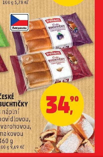 ČESKÉ BUCHTIČKY s náplní povidlovou, tvarohovou, makovou 360 g