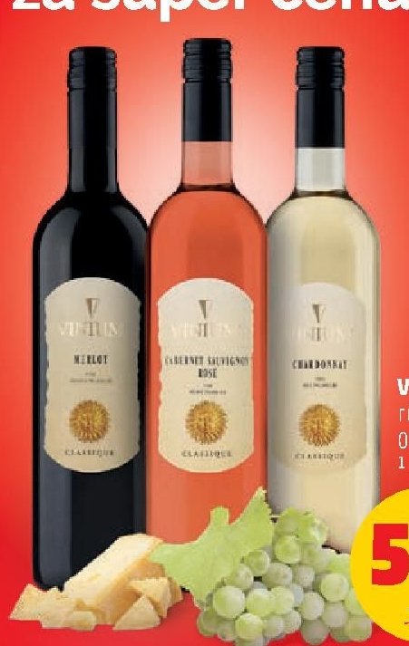 Víno Vinium různé druhy, 0,75 l