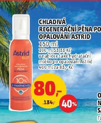Chladivá regenerační pěna po opalování Astrid 150 ml