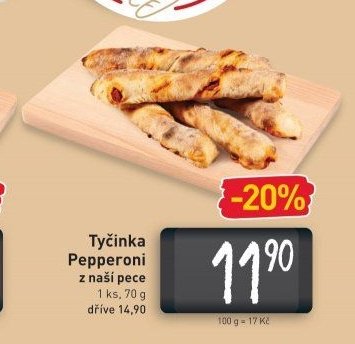 Tyčinka Pepperoni z naší pece