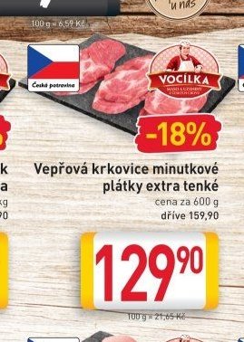 Vepřová krkovice minutkové plátky extra tenké