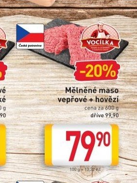 Mělněné maso vepřové + hovězí