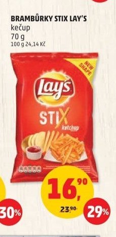 Brambůrky Stix Lay's kečup 70 g