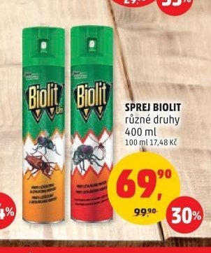 Sprej Biolit různé druhy 400 ml (vpravo)