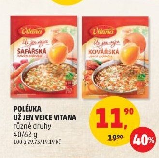 Polévka už jen vejce Vitana
