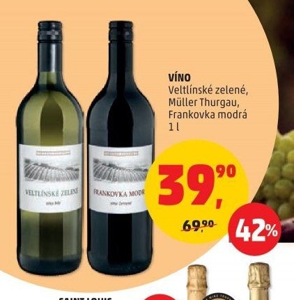 VÍNO Veltlínské zelené, Müller Thurgau, Frankovka modrá 1 l